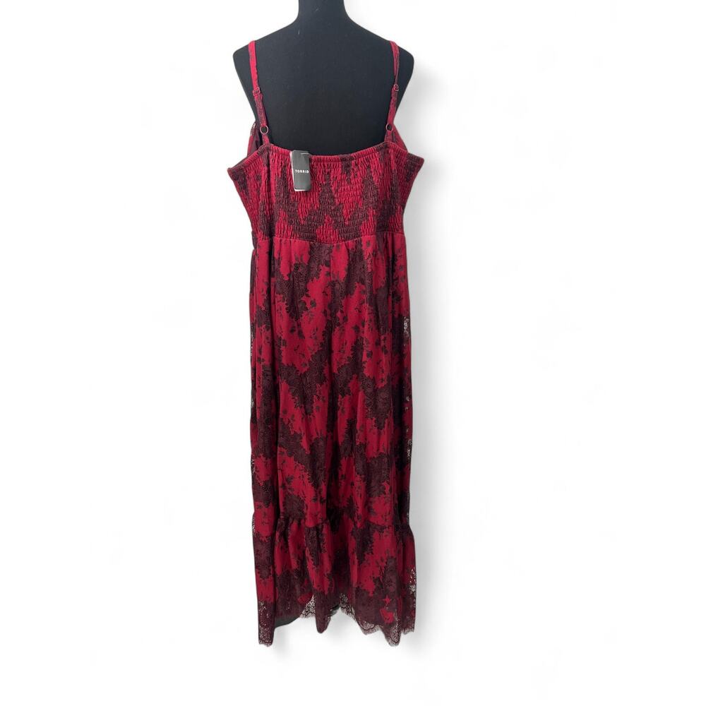 New Torrid | 2X 18-20 | Lace Two Tones Lace Tiered Maxi Dress Ruffle Long - Picture 5 of 7